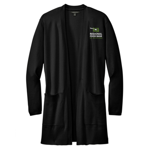 Mercer+Mettle Women's Open Front Cardigan Sweater Embroidered-- Deep Black