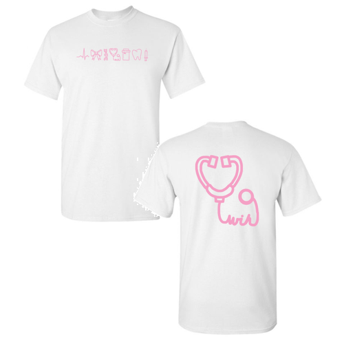 Stethoscope Gildan Heavy Cotton Basic T-Shirt -- White