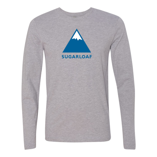 Sugarloaf Logo 1 Blue Ink -- Long Sleeve Heather Grey