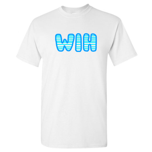 Blue WIH Gildan Heavy Cotton Basic T-Shirt -- White