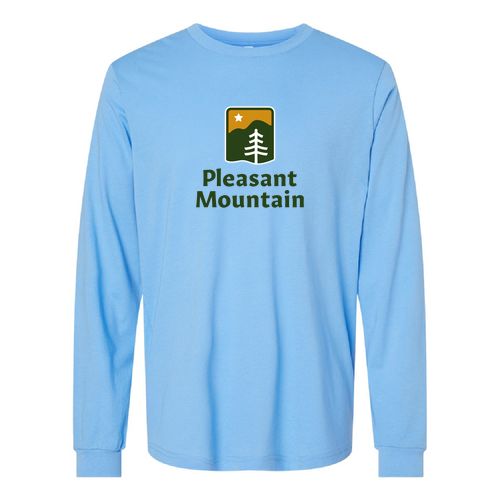 Pleasant Mountain Logo 1 Full color -- Longsleeve Carolina Blue