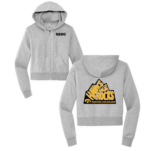 District Women's V.I.T. Fleece Full-Zip Hoodie -- Light Heather Grey