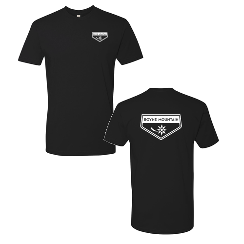 Boyne Mountain Logo 2 White Ink -- Short Sleeve Black