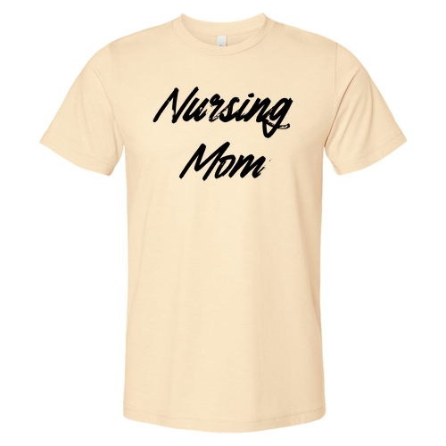 Nursing Mom Bella Canvas Unisex Heather CVC T-Shirt -- Heather Soft Cream