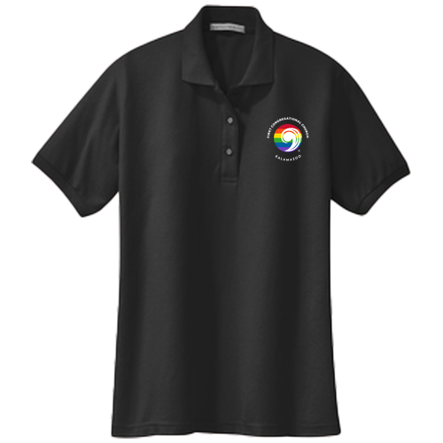 Port Authority Ladies Silk Touch Sport Shirt. -- Black