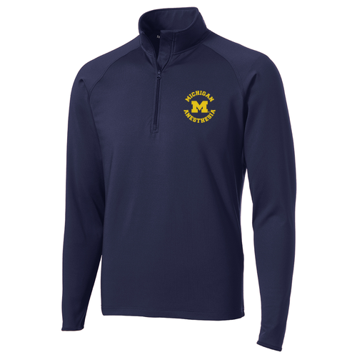 Mens Stretch Half Zip Pullover -- True Navy