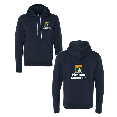 Pleasant Mountain Logo 2 Full color -- Pullover Hooded Sweatshirt Navy