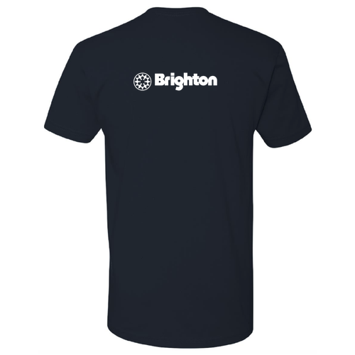 Brighton Logo 2 White Ink -- Short Sleeve Midnight Navy