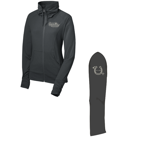 Sport Tek Ladies Sport Wick Stretch Full Zip Jacket -- Charcoal Grey