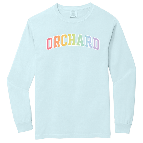 Pastel Rainbow Comfort Colors Unisex Garment-Dyed Heavyweight Long Sleeve T-Shirt -- Chambray