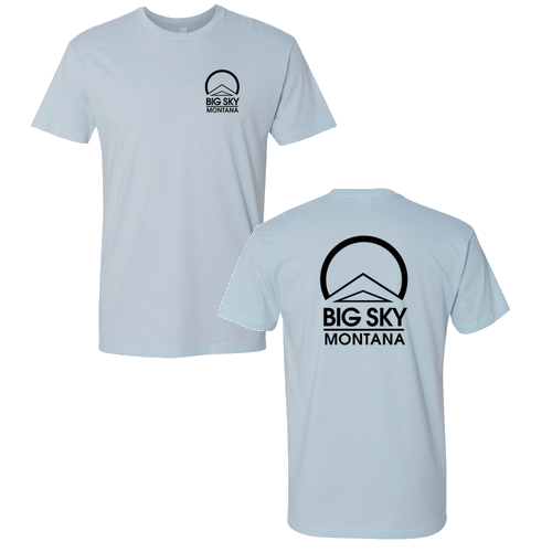 Big Sky Montana Logo 2 Black Ink -- Short Sleeve Light Blue