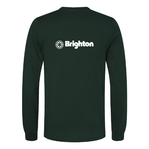 Brighton Logo 2 White Ink -- Long Sleeve Forest