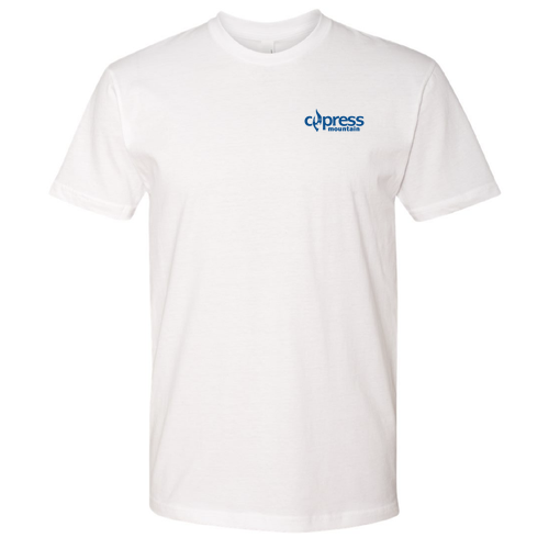 Cypress Mountain Logo 2 Blue Ink -- Short Sleeve White
