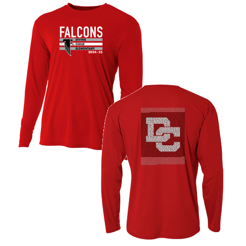 Youth A4 Longsleeve Cooling Performance Tee -- Scarlet