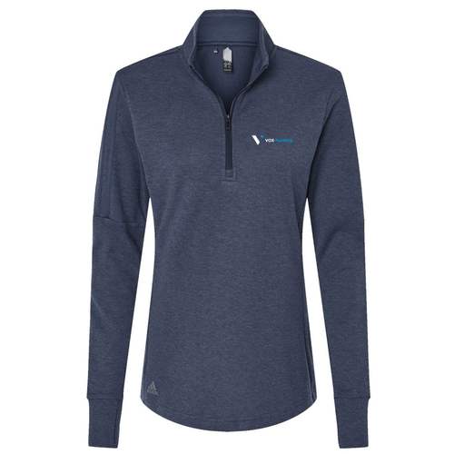 ADIDAS  Women's 3-Stripes Quarter-Zip Sweater -- Collegiate Navy Melange