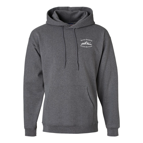 Hanes 10 oz Ultimate Cotton Printpro Adult  Hooded Sweatshirt -- Charcoal Heather