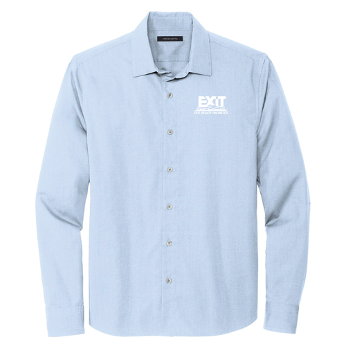 Mercer+Mettle Long Sleeve Stretch Woven Shirt -- Air Blue End On End