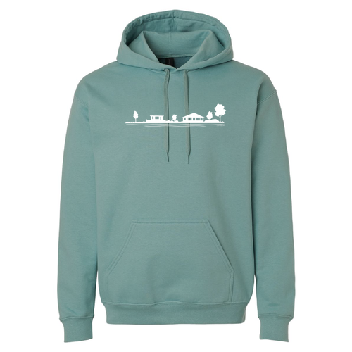 Slim Point -- Gildan Adult Softstyle Fleece Pullover Hooded Sweatshirt -- Aquatic