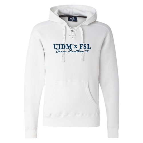 J America Sport Lace Hooded Sweatshirt -- White