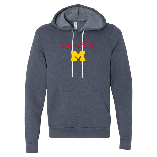 Mens/Unisex Bella Canvas Soft Poly-Cotton Fleece Pullover Hooded Sweatshirt -- Heather Navy