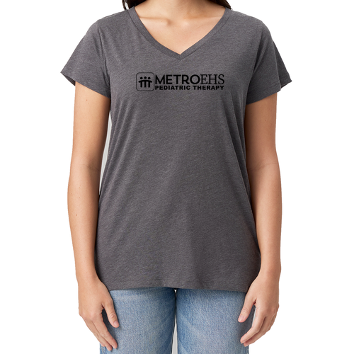 Cotton Heritage Women's V-Neck T-Shirt -- Charcoal Heather