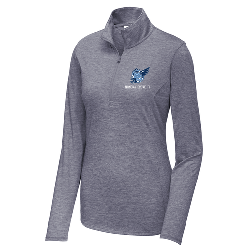 Sport-Tek PosiCharge Tri-Blend Wicking 1/4-Zip Pullover -- True Navy Heather