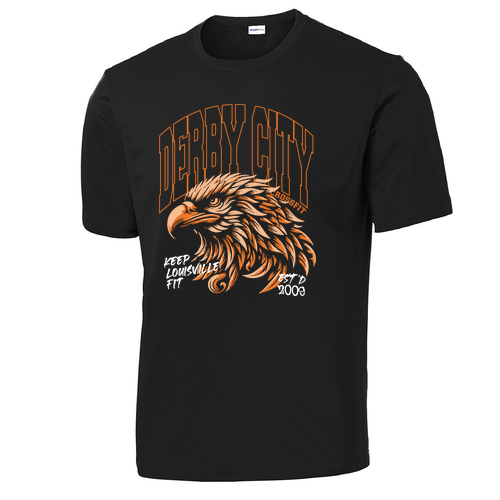 Derby City Eagle Unisex Performance Tee -- Black