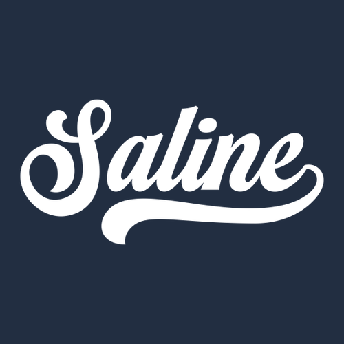 Mens/Unisex Saline Script Gildan Heavy Cotton Longsleeve Basic T-Shirt -- Navy
