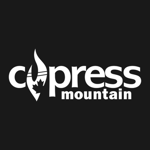 Cypress Mountain Logo 1 White Ink -- Pullover Hooded Sweatshirt Black