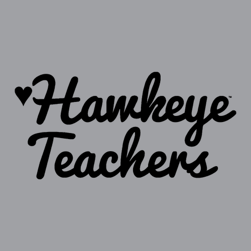 Hawkeye Teachers Comfort Colors Unisex Garment-Dyed Heavyweight Long Sleeve Pocket T-Shirt -- Granite