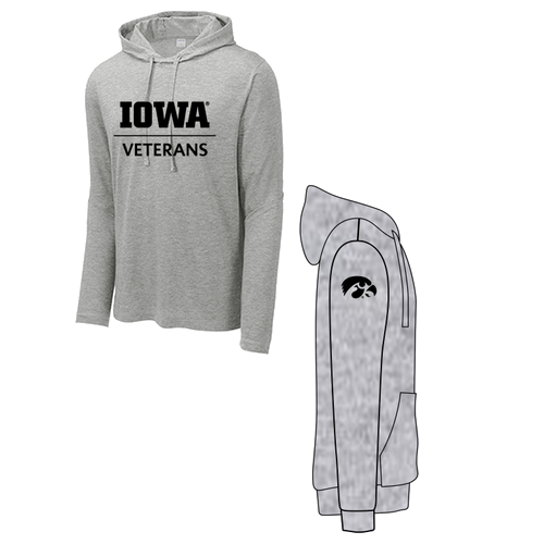 Sport-Tek PosiCharge Tri-Blend Wicking Long Sleeve Hoodie T-Shirt -- Light Grey Heather