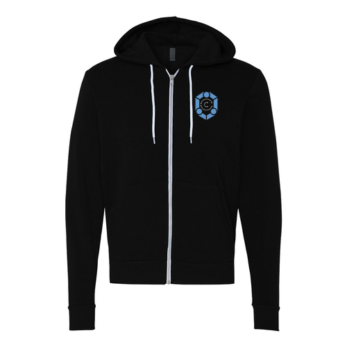 Mens/Unisex Bella Canvas Full-Zip Hooded Sweatshirt -- Black