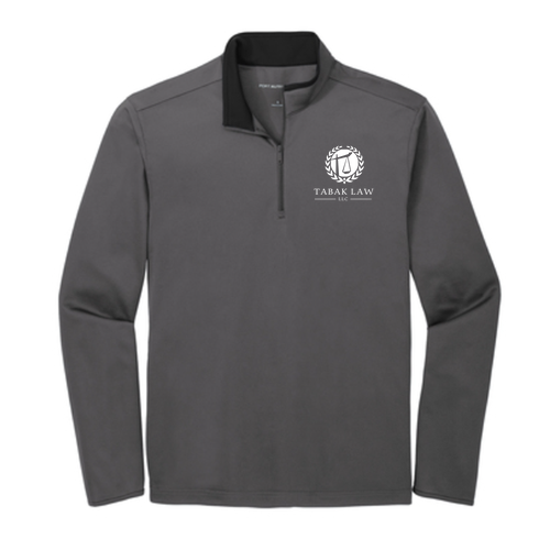 Port Authority Silk Touch Performance 1 / 4-Zip -- Black / Steel Grey