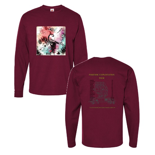 Hanes Beefy T Longsleeve T-Shirt -- Maroon