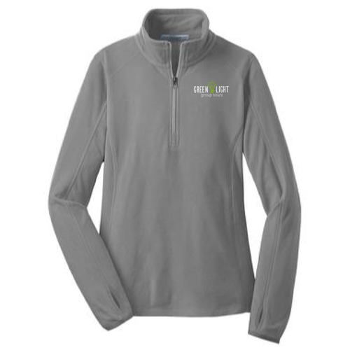 Port Authority Ladies Microfleece 1/2 Zip Pullover -- Pearl Grey