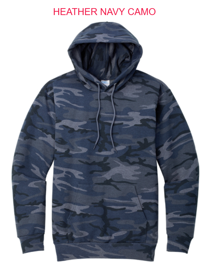 Camo Pullover Hooded Sweatshirt -- Black Heather Camo