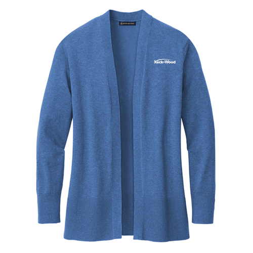 Brooks Brothers Women’s Cotton Stretch Long Cardigan Sweater -- Charter Blue Heather