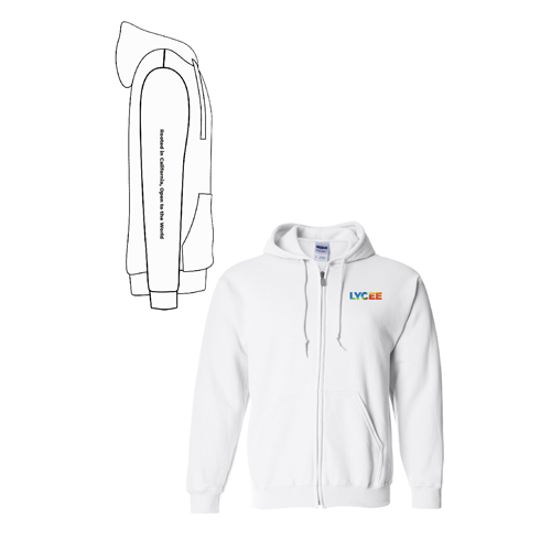 Gildan Full Zip Hooded Sweatshirt -- White