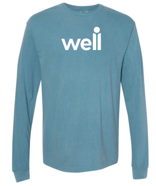 Comfort Colors Unisex Garment-Dyed Heavyweight Long Sleeve T-Shirt -- Ice Blue