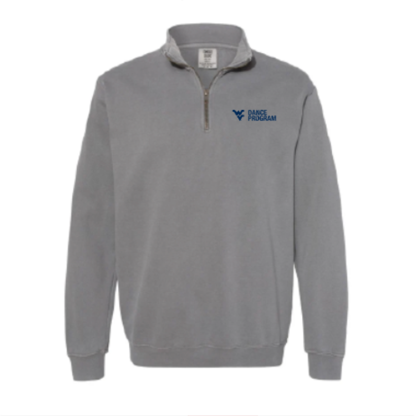 Comfort Colors Unisex Garment-Dyed Quarter-Zip Sweatshirt -- Grey
