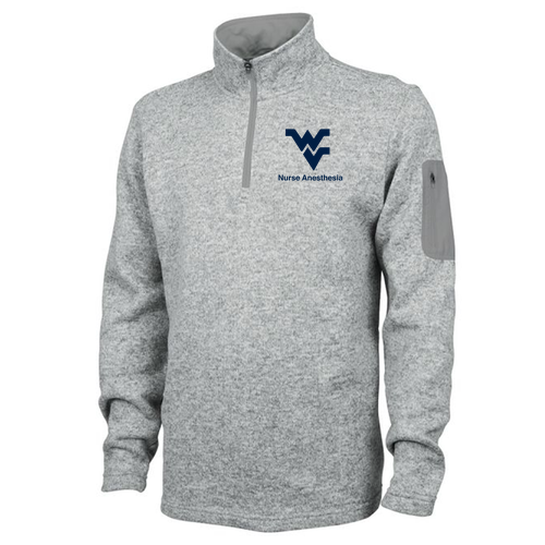 Embroidered Charles River Men's Heathered Fleece Pullover -- Light Grey Heather