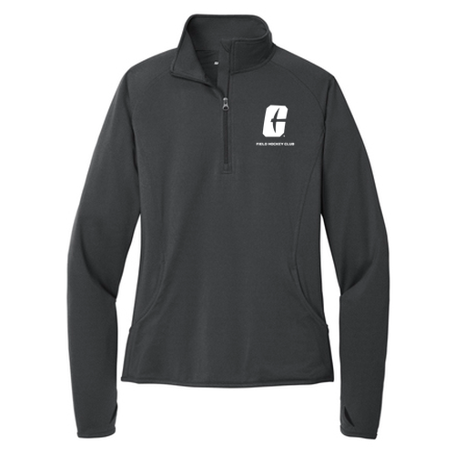 Sport Tek Ladies Sport Wick Stretch Half Zip Pullover -- Charcoal Grey