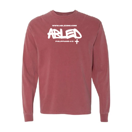 Comfort Colors Unisex Garment-Dyed Heavyweight Long Sleeve T-Shirt -- Brick