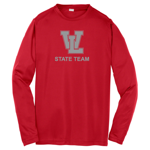 Youth Sport Tek Long Sleeve Wicking Competitor Tee -- True Red