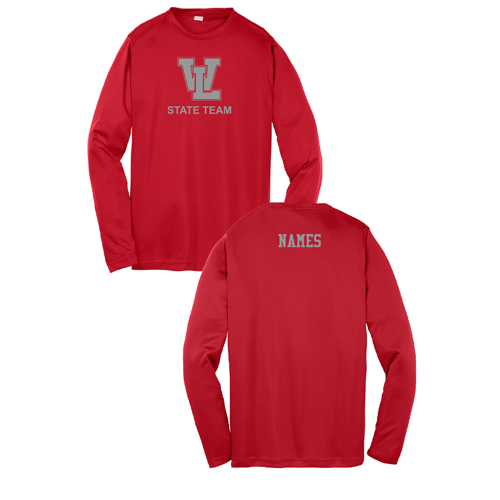 Youth Sport Tek Long Sleeve Wicking Competitor Tee -- True Red