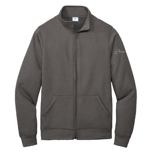 Port and Company Core Fleece Cadet Full-Zip Sweatshirt -- Charcoal