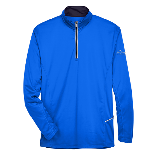 UltraClub Mens Cool & Dry Sport Quarter Zip Pullover -- Kyanos Blue