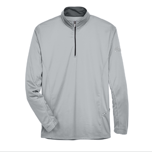 UltraClub Mens Cool & Dry Sport Quarter Zip Pullover -- Grey