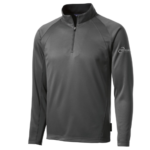 Sport Tek Sportwick Fleece Quarter Zip Pullover -- Dark Smoke / Black