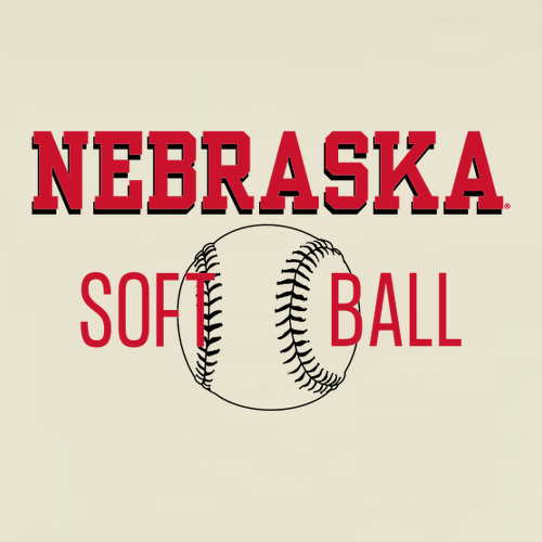Nebraska White Softball Garment Dyed Tee